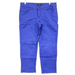 Eddie Bauer Womens Jeans Blue Mid Rise Button Fly Capri Stretch 8/29